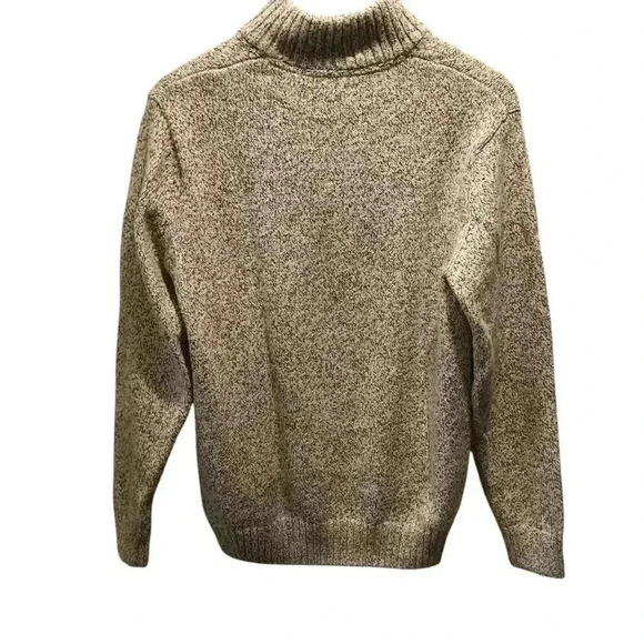 Chaps Mens Small White Gray Heathered 1/4 Zip Sweater Jacket L/S Outdoor - Picture 2 of 6